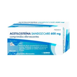 Acetilcisteina sandoz care 600 mg 10 comprimidos efervescente
