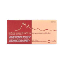Cinfamar cafeina 50 mg/50 mg 4 comprimidos recubiertos
